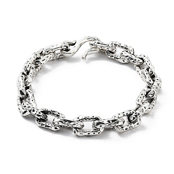 Retro Alloy Cable Chain Bracelets for Women Men, Antique Silver, 8-1/2 inch(21.5cm)