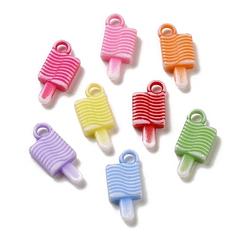 Opaque Acrylic Pendants, Craft Style, Ice Cream, Mixed Color, 22.5x10x3.8mm, Hole: 3mm, 1063pcs/500g