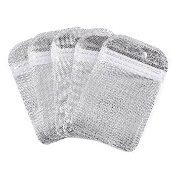 Translucent Plastic Zip Lock Bags, Resealable Packaging Bags, Rectangle, Silver, 11x7x0.03cm