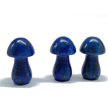 Natural Lapis Lazuli Healing Mushroom Figurines, Reiki Energy Stone Display Decorations, 35mm