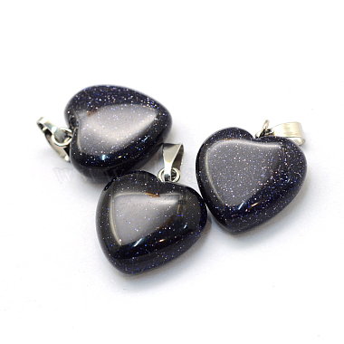 Coeur synthétiques pendentifs goldstone bleu(G-Q371-13)-2