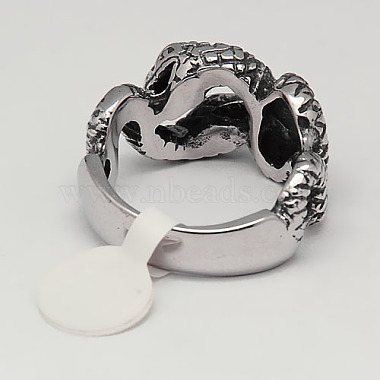 Retro personalizado 304 anillos de la serpiente del acero inoxidable para los hombres(RJEW-F006-119)-3
