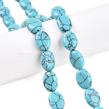 Oval Synthetic Turquoise Beads