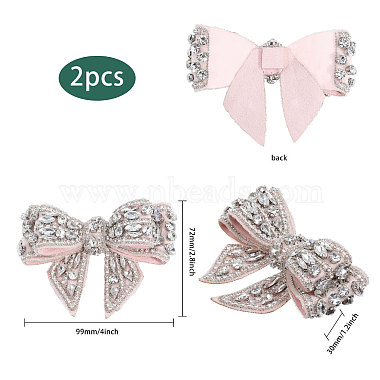 2Pcs Detachable Cloth Bowknot Shoe Decoration(AJEW-CA0004-21A)-2