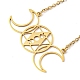 201 Stainless Steel Triple Moon Goddess Pendant Necklace with Cable Chains(NJEW-Q317-36G)-2