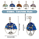 24Pcs 12 Style Natural & Synthetic Gemstone Chip European Dangle Charms Sets(PALLOY-FH0001-83)-2