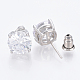 Brass Cubic Zirconia Stud Earrings(X-EJEW-S199-01P)-2