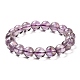 Natural Amethyst Round Beaded Stretch Bracelet(BJEW-B071-01B)-1