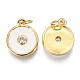 Brass Micro Pave Clear Cubic Zirconia Charms(ZIRC-B002-32G-C)-2