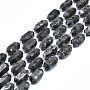 Natural Black Labradorite Beads Strands, Faceted, Double Terminated Pointed/Bullet, 25~27x13~15x12~13mm, Hole: 1.2mm, about 12~13pcs/strand, 15.35 inch(39cm)