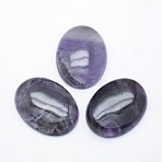 Natural Amethyst Cabochons, Oval, 40x30x7.5~8mm(G-P393-I20)