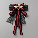 Bowknot & Bees Cloth Brooches for Women, FireBrick, 190x120mm(JEWB-WH20003-10)