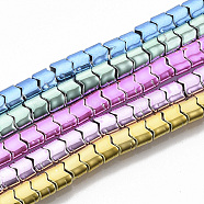 Electroplated Non-magnetic Synthetic Hematite Beads Strands, Mixed Color, 5x5.5x3mm, Hole: 0.8mm, about  93~94pcs/Strand, 15.94 inch(40.5cm)(G-S365-007)