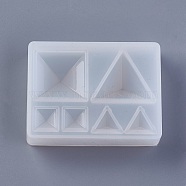 Silicone Molds, Resin Casting Molds, For UV Resin, Epoxy Resin Jewelry Making, Square with Triangle, White, 69x52x15mm, Inner Size: 10~25mm(DIY-F023-15)