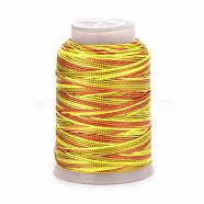 5 Rolls 12-Ply Segment Dyed Polyester Cords, Milan Cord, Round, Gold, 0.4mm, about 71.08 Yards(65m)/Roll(WCOR-P001-01B-014)