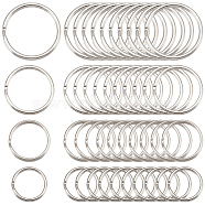 80Pcs 4 Style Iron Split Key Rings, Platinum, 15~30x2~3mm, Inner Diameter: 12~26mm, 20pcs/style(IFIN-NB0001-47)