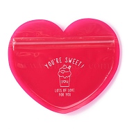 PET Plastic Zip Lock Bag,  Candy, Cookies Storage Bags, Self Seal Bag, Top Seal, Candy, Heart Shape, Crimson, 11x12.7x0.2cm, Unilateral Thickness: 2.3 Mil(0.06mm), 10pcs/bag(OPP-H002-02A)