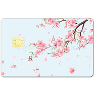 Rectangle PVC Plastic Waterproof Card Stickers, Self-adhesion Card Skin for Bank Card Decor, March Cherry Blossom, 186.3x137.3mm(DIY-WH0432-320)