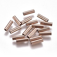 Ion Plating(IP) 304 Stainless Steel Tube Beads, Rose Gold, 10x3mm, Hole: 2mm(STAS-F224-01RG-D)