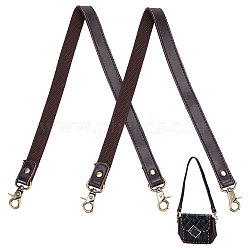 Leather Bag Straps, with Swivel Clasps, Coconut Brown, 58~59.5x1.9~2x0.4cm(DIY-WH0304-633)