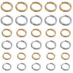 600Pcs 6 Styles 304 Stainless Steel Split Rings, Double Loops Jump Rings, Mixed Color, 5~7x1~1.3mm, Inner Diameter: 5.5mm, 100pcs/style(STAS-BBC0002-87)