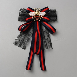 Bowknot & Bees Cloth Brooches for Women, FireBrick, 190x120mm(JEWB-WH20003-10)