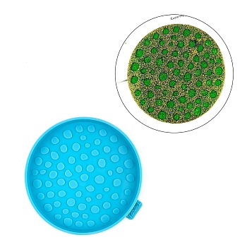 Flat Round Silicone Cup Mat Molds, Resin Coaster Molds, for UV Resin & Epoxy Resin Craft Making, Deep Sky Blue, 105x9mm