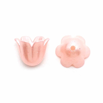 Spary Painted Acrylic Beads, Imitation Peal Beads, Flores Convallariae, Misty Rose, 8x10x10mm, Hole: 1.4mm