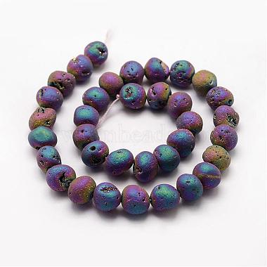 Electroplated Natural Quartz Crystal Beads Strands(G-K174-02E)-2