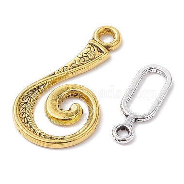 20Pcs 2 Colors Tibetan Style Alloy Hook and Eye Clasps(FIND-YW0003-89)-2