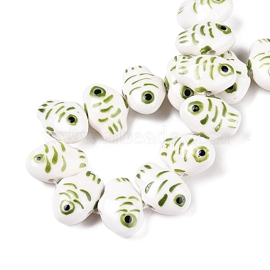 Handmade Printed Porcelain Beads Strand(PORC-T133-02A)-3