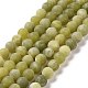 Round Frosted Natural TaiWan Jade Bead Strands(G-M248-6mm-02)-2