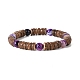 Natural Striped Agate(Dyed & Heated) Beaded Bracelets(BJEW-JB09069)-2