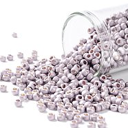 TOHO Round Seed Beads, Japanese Seed Beads, (PF554F) PermaFinish Lavender Metallic Matte, 8/0, 3mm, Hole: 1mm, about 222pcs/10g(X-SEED-TR08-PF0554F)