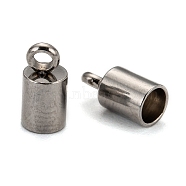 304 Stainless Steel Cord Ends, End Caps, Stainless Steel Color, 8x4mm, Hole: 2mm, Inner Diameter: 3mm(X-STAS-M242-12)