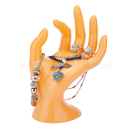 Plastic Mannequin Hand Jewelry Display Holder Stands, OK Shaped Hand Ring Jewelry Organizer Rack for Ring, Bracelet, Watch, Dark Orange, 11.5x7.1x18cm(RDIS-WH0009-013C)