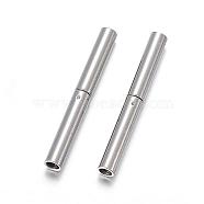 304 Stainless Steel Bayonet Clasps, Column, Stainless Steel Color, 21x2.5mm, Hole: 1.7mm(STAS-F108-12P-1.7mm)