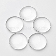 Half Round Transparent Clear Glass Cabochons, Dome Flat Back for Cameo Settings, 22x6mm(X-GGLA-G008-22mm-1)