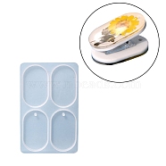 DIY Ornaments for Clips Silicone Molds, Resin Casting Molds, for UV Resin & Epoxy Resin Jewelry Craft Making, Oval Pattern, 102x64x6mm, Hole: 3mm, Inner Diameter: 46x28X5mm(DIY-C061-01A)