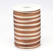 Segment Dyed Polyester Cord, Satin Rattail Cord, Saddle Brown, 2mm, about 100yards/roll(NWIR-N008-07)