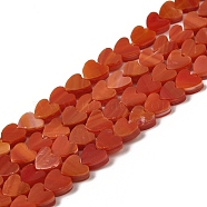 Handmade Lampwork Beads Strands, Heart, Indian Red, 6x6x2~2.5mm, Hole: 1mm, about 77pcs/strand, 15.75''~16.14''(40~41cm)(LAMP-Q035-01J)