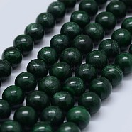 Natural Malachite Beads Strands, Grade B, Round,  4mm, Hole: 0.6mm, about 95pcs/strand, 15.5 inch(39.5cm)(G-F571-27B2-4mm)