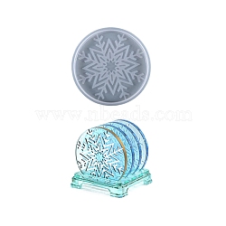 DIY Doily/Pedestal Silicone Molds, for Cup Mat Making, Resin Casting Pendant Molds, For UV Resin, Epoxy Resin Jewelry Making, Flat Round with Snowflake, White, 125x9.5mm, Inner Diameter: 115mm(DIY-Z013-09)