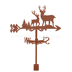 Iron Wind Direction Indicator, Weathervane for Outdoor Garden Wind Measuring Tool, Deer, 265x358mm(AJEW-WH0525-001)