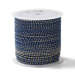 4-Ply Polycotton Cord, Handmade Macrame Cotton Rope, for String Wall Hangings Plant Hanger, DIY Craft String Knitting, Dark Blue, 1.5mm, about 4.3 yards(4m)/roll(OCOR-Z003-D115)