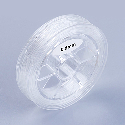 Round Japanese Elastic Crystal String, Elastic Beading Thread, for Stretch Bracelet Making, Clear, 0.6mm, about 16.4 yards(15m)/roll(EW-G008-01-0.6mm)