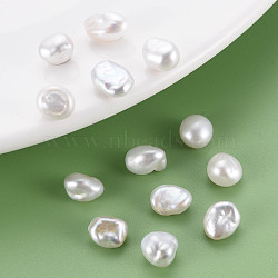 Natural Keshi Pearl Beads, Cultured Freshwater Pearl, No Hole/Undrilled, Rice, Seashell Color, 9~16x8~12x5~8mm(PEAR-N020-S03)