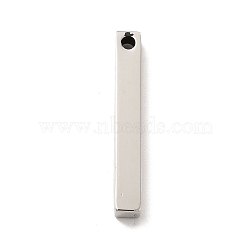 201 Stainless Steel Pendants, Cuboid Charms, Stainless Steel Color, 40x5.5x5.5mm, Hole: 3mm(STAS-K250-30P)