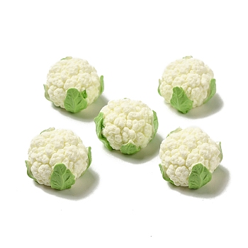 Resin Ornaments, Imitation Vegetable, for Home Office Desktop Decoration, Cauliflower, 23.5x17mm