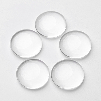 Half Round Transparent Clear Glass Cabochons, Dome Flat Back for Cameo Settings, 22x6mm